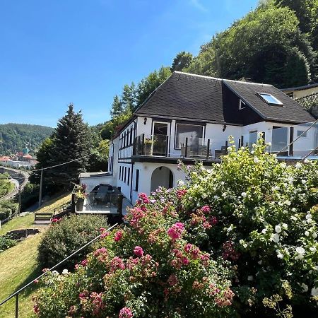Saechsische-Schweiz-Ferienhaus-Wohnung-2-Mit-Hervorragendem-Panoramablick-Ueber-Das-Elbtal Königstein an der Elbe Zewnętrze zdjęcie